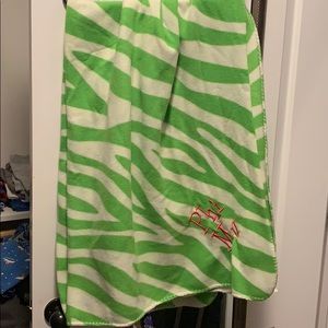 Zebra stripe phi mu throw blanket